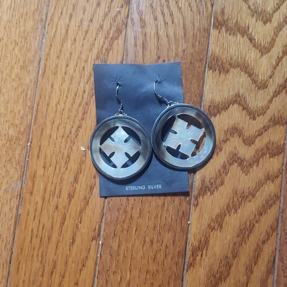 Sterling silver mother of pearl earrings